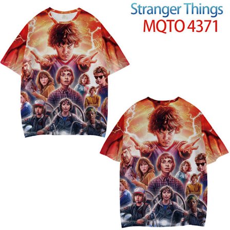 Stranger Things T-shirt med print og korte ærmer - Størrelse S - Style 44