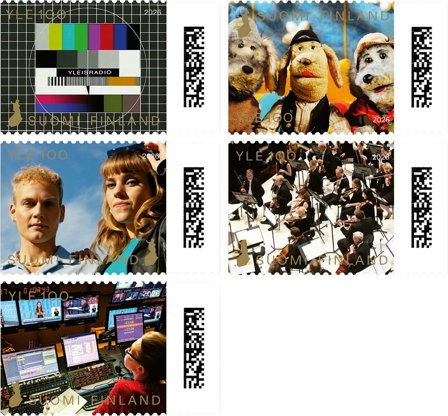 Finland - Yle 100 år - Postfrisk sæt 5v