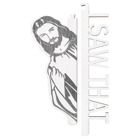 Jesus Jag Såg Den Dörrsittare Trä Släta Ytor Jag Såg Den Skylt Dörrkarm Skylt Dekoration för Spegel Sovrum Svart Vit Vänster