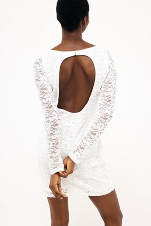 Felicia Wedin x NA-KD Open Back Mini Dress - Studenterkjoler - Hvid - S