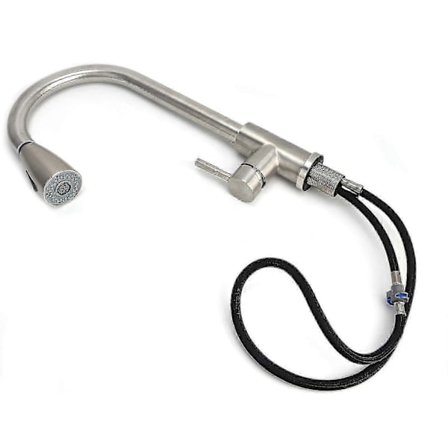 Rustfri Stål Vask Armatur Udtræks Køkkenhane til Varmt og Koldt Vand LP