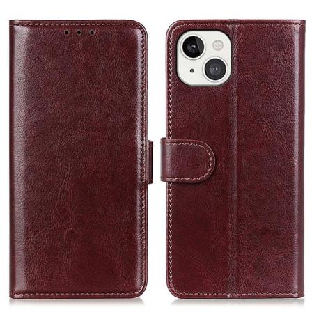 Iphone 13 Fodral Crazy Horse Läder Brun Brun