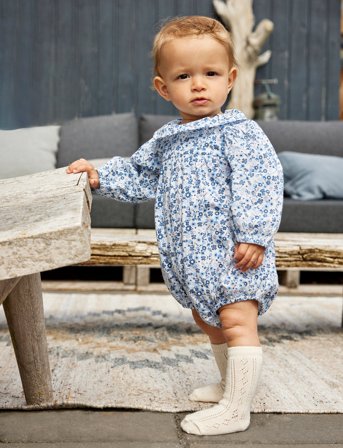 Minymo Body Ls Aop W. Lining - Blue - 86