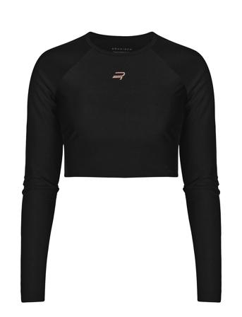 Shine Cropped Long Sleeve Black Röhnisch