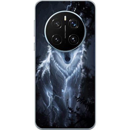 Kompatibelt Mobilskal till Honor Honor Magic7 Pro Vit varg omgiven av blixtar i mörk skog, dramatisk fantasybild med elektrisk energi och kraftfull n