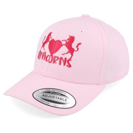 Unicorns - Rosa adjustable Keps - Kids Unicorns Heart Pink Adjustable @ Hatstore