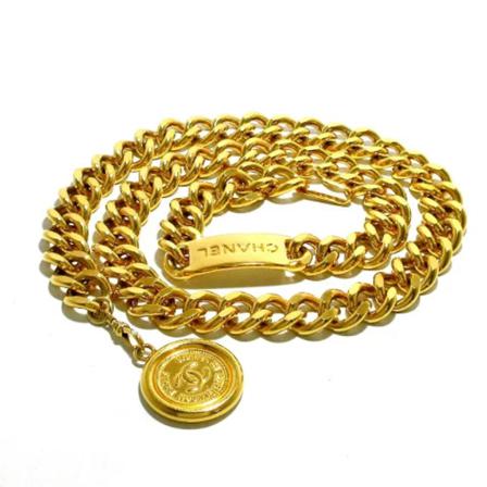 Chanel Vintage Pre-owned Metal baelter Gul, Dame Vintage Accessories, Størrelse: ONE Size