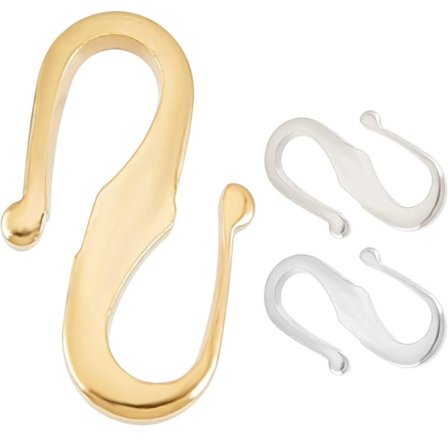 S Krokspenner Halskjede låsekoblinger Gullbelagt S-formet