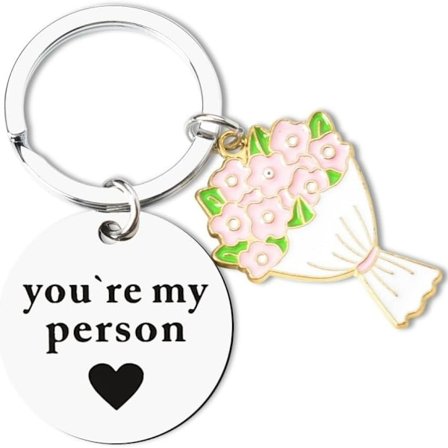 Nyckelring i rostfritt stål för Alla hjärtans dag - Du är min person