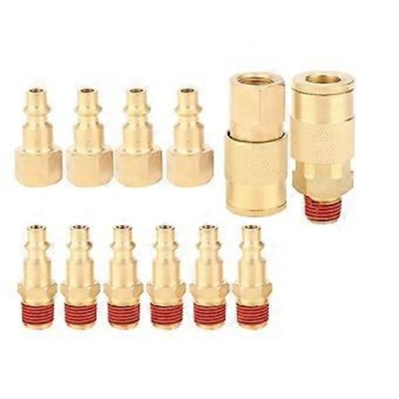 12 st 1/4 tum NPT Luftslangskoppling Snabbkoppling Hane Hona Koppling Pneumatisk Anslutning