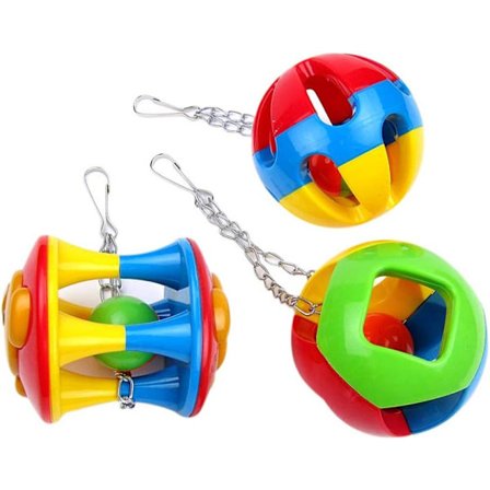 3 stk. Papegøje Legetøj Bold Træningslegetøj Papegøje Bold Fugl Legetøj E