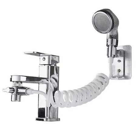 Badeværelsesvask Brusehovedsæt, Badeværelseshåndbruser, Teleskopslange, Perfekt til vask af hår eller rengøring af håndvask (hane