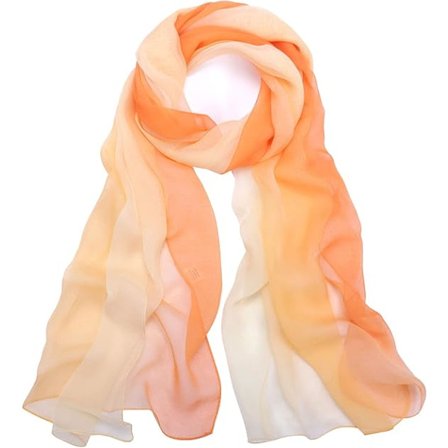 Blødt farveskiftende damesjal 175 * 75 cm | (Orange) - Damesjal Let, Sjal Blødt Let Sjal Mode Elegant Damesjal Gave