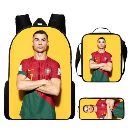 3kpl/ set CR7 Football Superstar Reppu Lasten Pojat Tytöt Koululaukku 9