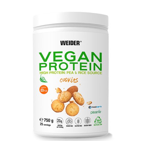 Weider Vegansk proteinpulver 750 g, Cookies - Bodyman.dk