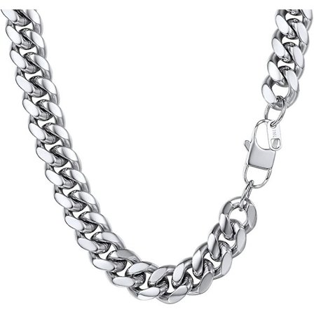 Herre Kraftig Kjede, 6/10/14mm Cubansk Halskjede, 46/51/55/61/66/71/76 Cm, 316l /gullbelagt/svart (sendes i Gaveeske)