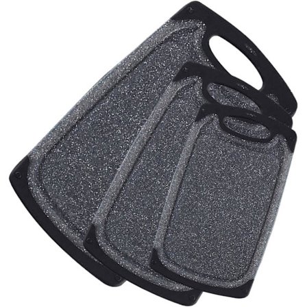 Svart - Imitation Marmor Skærebrætter, Sæt med 3 Skærebrætter