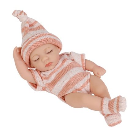 7'' Reborn Life Like Doll Mini Baby Doll Toddler Interaction Legetøj Vandtæt silikonedukke Se ægte ud med øjnene tæt på
