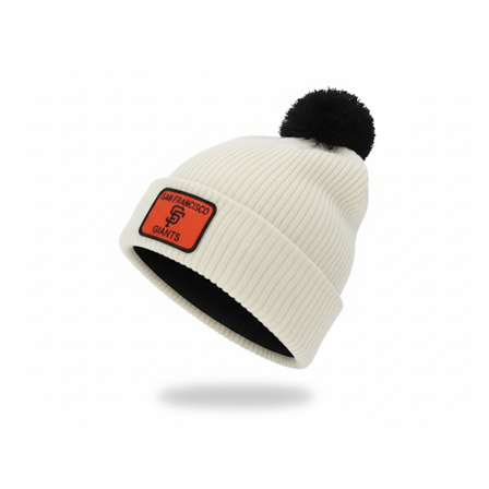 Nike MLB - MLB Branco pom Beanie - San Francisco Giants Peak Standard Natural/Black Pom @ Hatstore