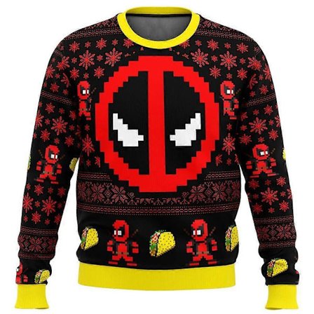 Deadpool Jolly Red Guy Stygg Julegenser Gave Julenissen Pullover Film 3D-trykk Høst Vinter Menn Kvinner Sweatshit-lingling}