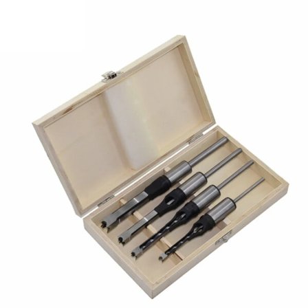 Flush Mejsel Borr Bits Set Firkantigt Hål Träbearbetning Borr Bit Verktyg Kit Set