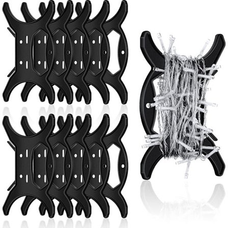10 stk. Universal Let Opbevaringsholder Sort Forlængerledningsholder Opbevaringsruller Julelys Ledningsspole Organizer og Slangeopruller til Ledning