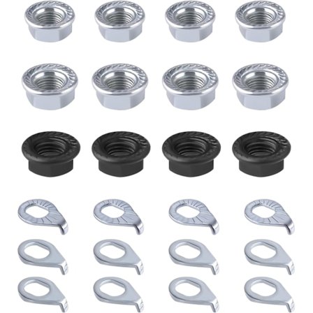 Cykelhjul akslenød og navlås skive (24 stk) - Kulstofstål cykeldele