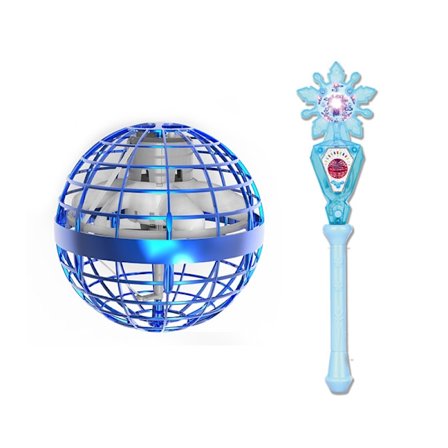 Blå Flyvende Spinner Magisk Lysende Flyvende Bold Mini Drone Barn,