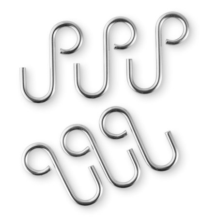 Eva trio S-koukut ruostumatonta terästä, 6 kpl