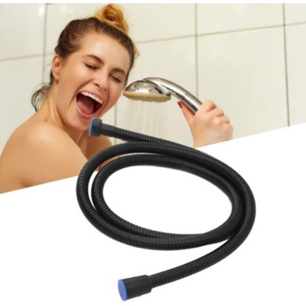 Dusjslange 150 cm eksplosjonssikker fleksibel varmebestandig dusjslange i rustfritt stål ekstra lang for bad Svart--.pa