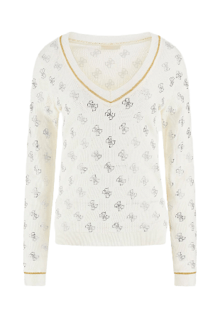 Guess Rosie 4G Vn Ls Swtr Tröjor Dam Vit XL