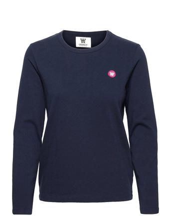 Moa Long Sleeve Langærmet T-shirt Blå Wood Wood