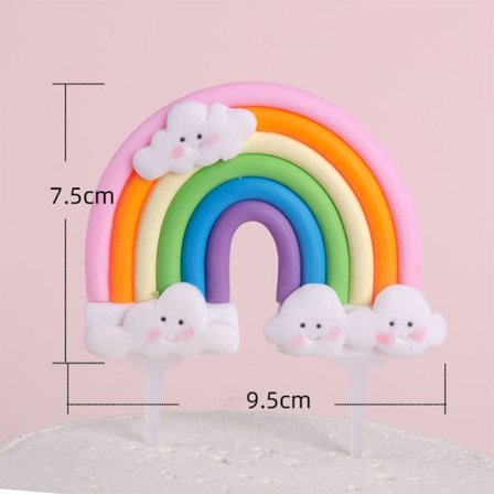 5 kpl Syntymäpäiväkakkukoristeita Rainbow Cake Toppers 8 8