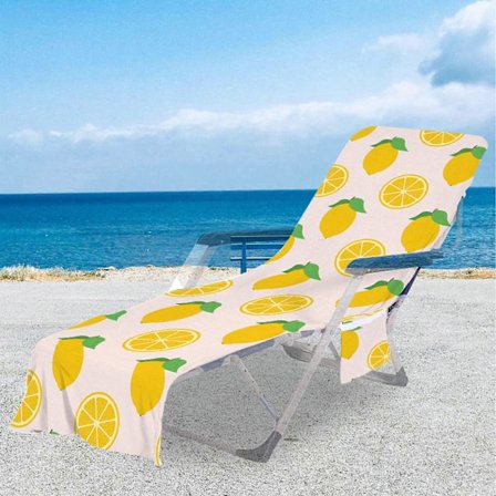 Black Friday-tilbud! Viflosae strandstoldeksel med sidelommer, mikrofiber sjeselonghåndkle for solseng, basseng, strand, hage, hotell, Porta[YJD]
