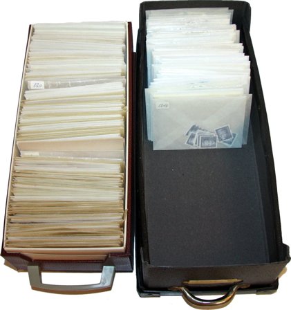 Danmark - Dubletsamling i 2 kartotekskasser - Stemplet