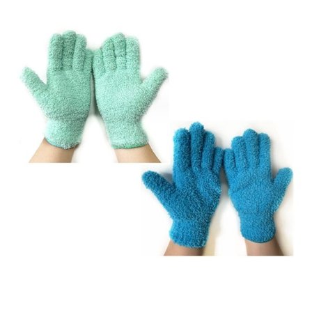 2 par varme koral fleece husholdningsrengøringshandsker, bilstøvning