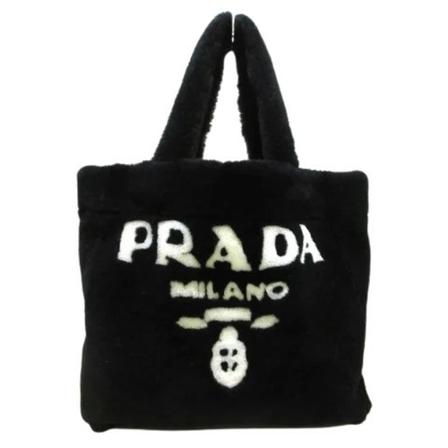 Prada Vintage Pre-owned Fur totes Sort, Dame Vintage Tasker, Størrelse: ONE Size