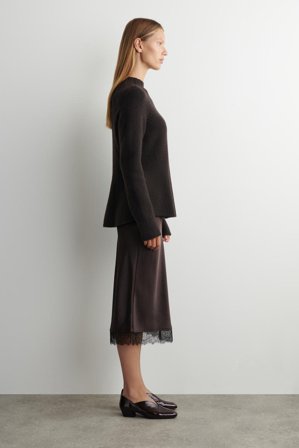 COS Women's Angular Leather Heeled Ballerinas in Rosso