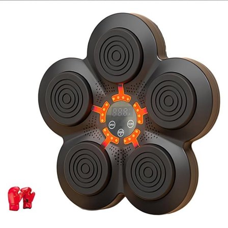 Interaktiv Boksemaskin med Bluetooth, Slagregistrering og Boksehansker – Svart