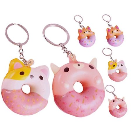 6 stk. Donut Vedhæng Søde Donut Charms Vedhæng til Nøglering Taske Blandet Stil