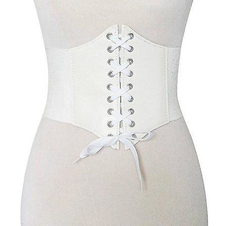 Dam Vintage Gothic Steampunk Korsett Top Body Shaper Spänne Bred midjeband Midjebälte Underbyst Korsett Bälte Tillbehör Body,vit 01