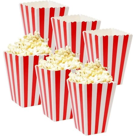 15 stk. Popcornbokser, Popcornposer Gjenbrukbar Popcornbøtte Popcorn Gaveesker for Filmkveld, Fest, Bursdag (11,4 cm Høy x 6,9 cm Firkant)