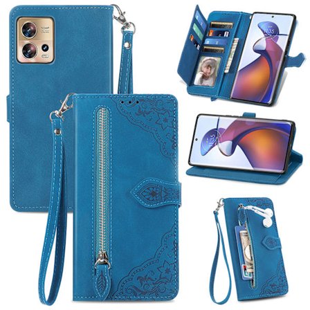 Telefon Flip Cover Premium Læder Wallet Case Kompatibel med Moto G30 Telefon Cover