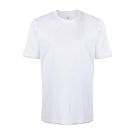 Brunello Cucinelli, T-Shirts Wit, Heren, Maat:M,Katoen
