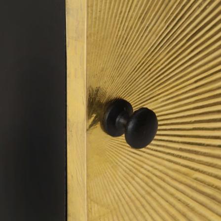 Vidaxl Sängbord Med Mässingsfront 40x30x50 Cm Massivt Mangoträ Guld