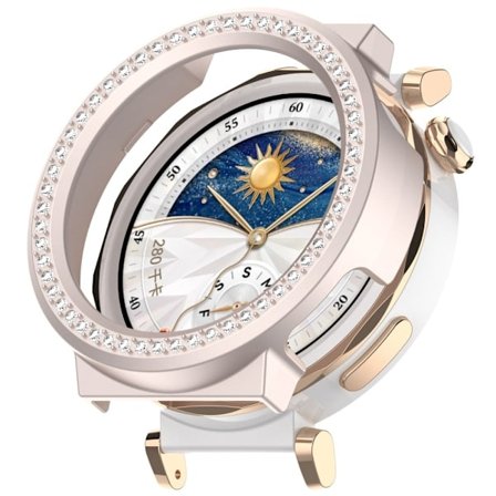 Huawei Watch GT 5 Pro 42mm Bump Resistant Case Rhinestone Decor Smartwatch Protective Cover - Starlight
