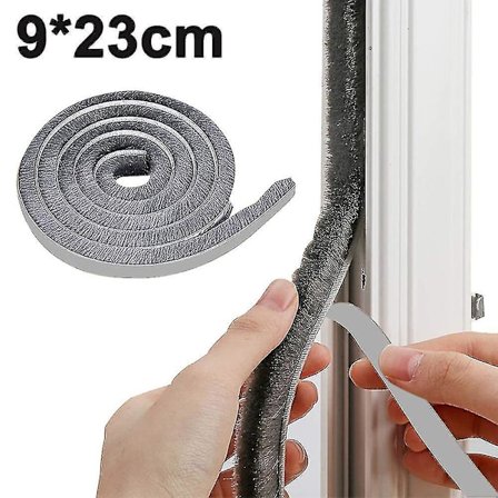 Selvklæbende børste tætningsliste til skydevinduer (grå)