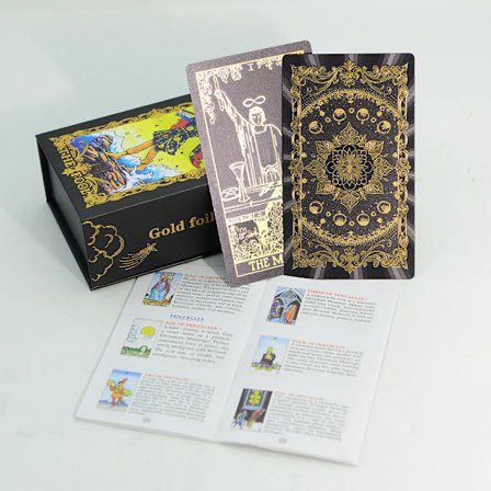 78 Tarot Kaksitoista Palatsia Ruusukultaiset Muoviset Tarot-kortit Wait Vedenpitävä Lautapelikortti