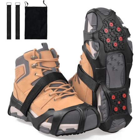 Issko Wolfram Pigge, Anti-skrid Sko Griber med Reflekterende Hæl, Is Sne Pigge til Sko og Støvler Mænd Kvinder Slip-on Oversko Stretch F