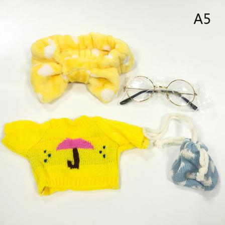 4st/ Set 30cm Duck Toy Kläder Tröja Väskor Glasögon Pannband Gör